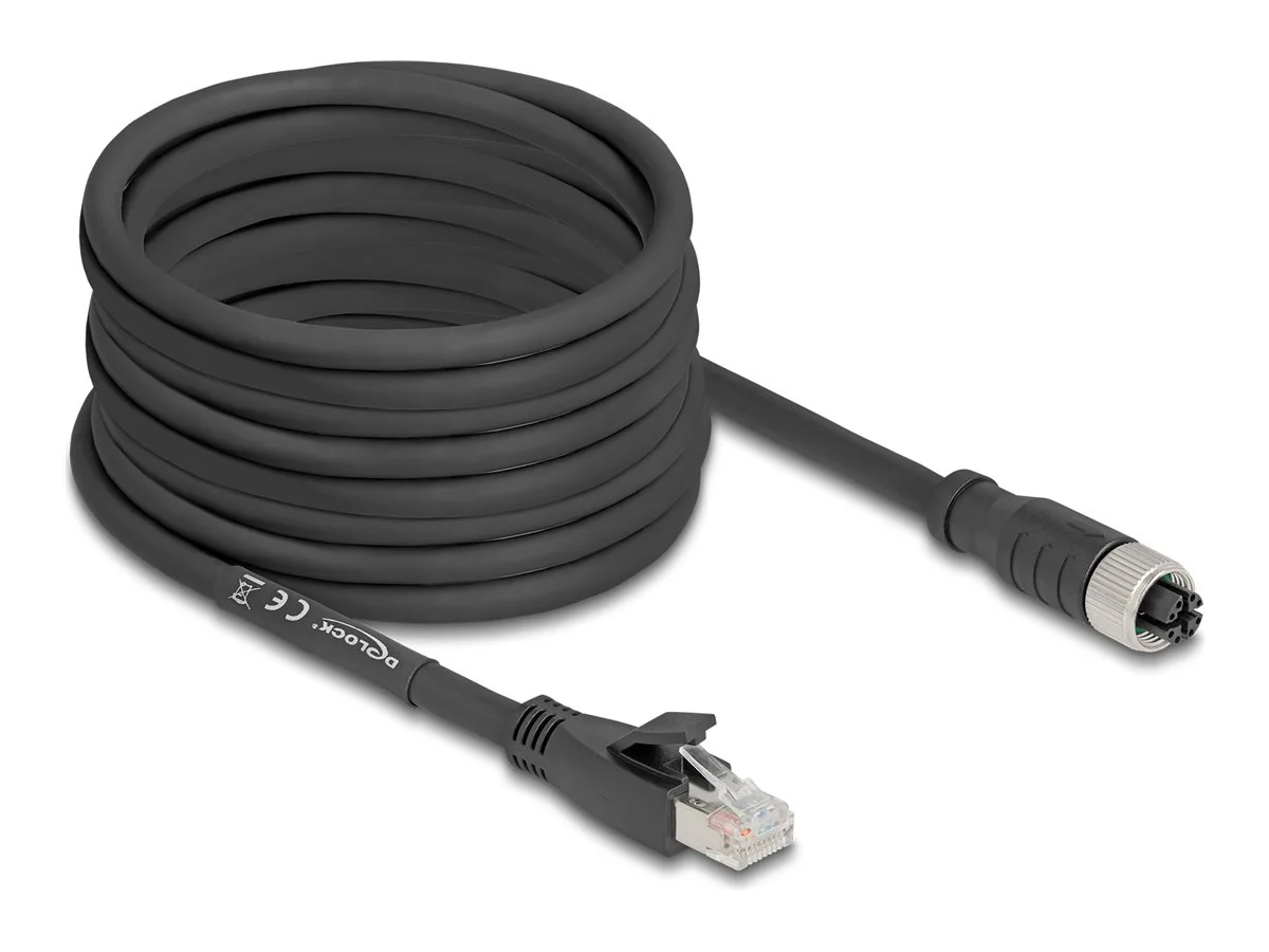 DELOCK M12 Kabel X-kodiert 8 Pin Bu 10m