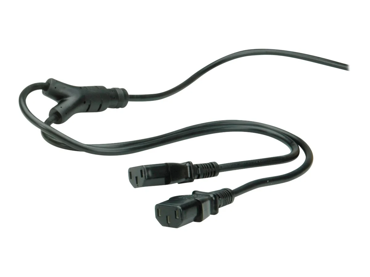 ROLINE Y-Netzanschlusskabel schwarz 2m