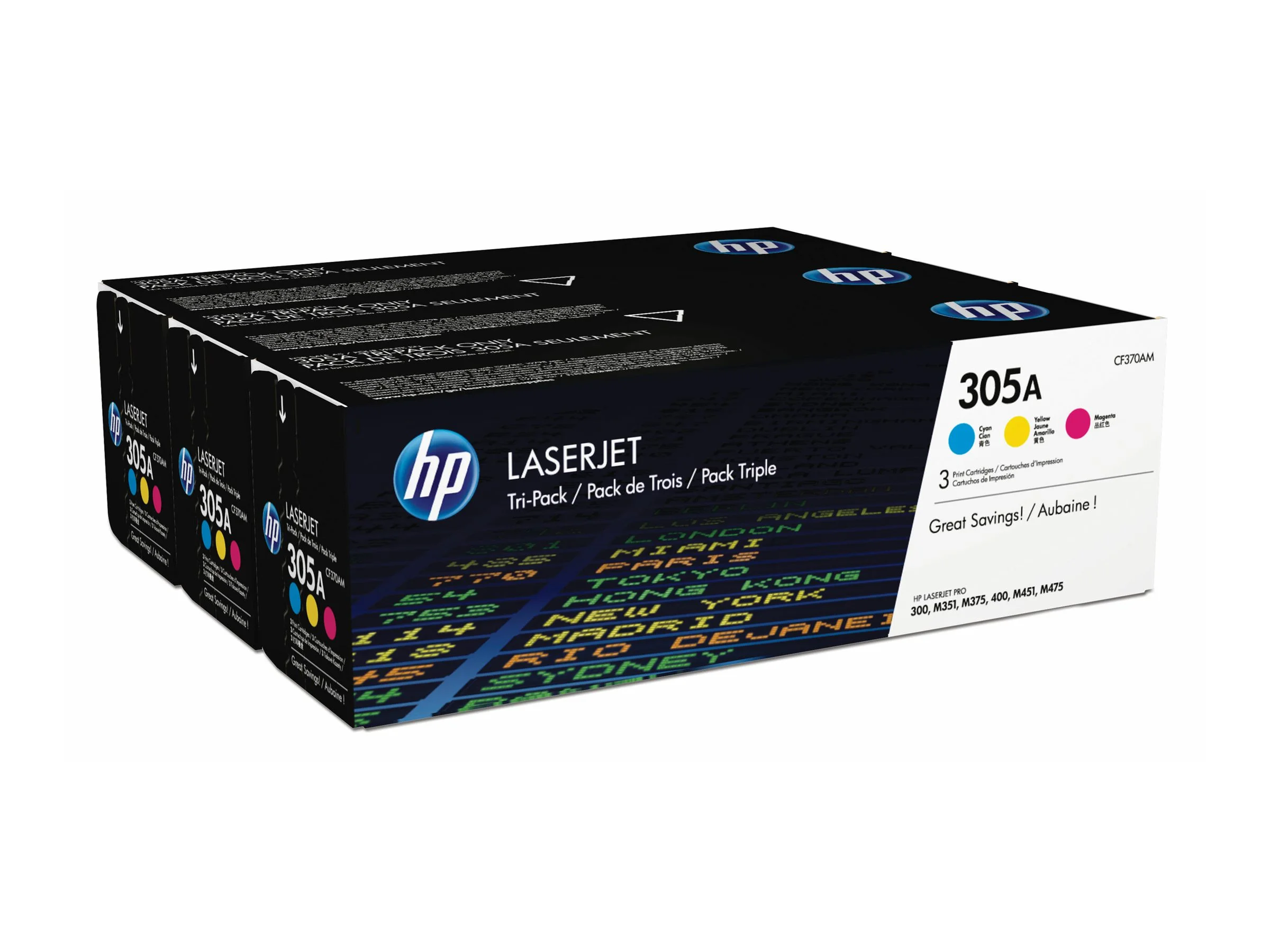 HP Toner 305A CYM Tri-Pack M351 M451 M37