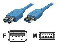 TECHLY USB3.0 Verlaengerungskabel BLAU