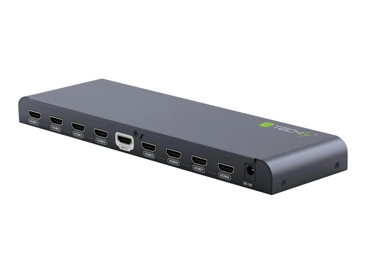 TECHLY HDMI2.0 Splitter 4K 8Port SCHWARZ