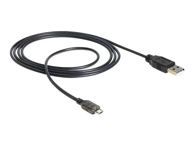 DELOCK Kabel USB micro-B/USB-A 1,5m LED