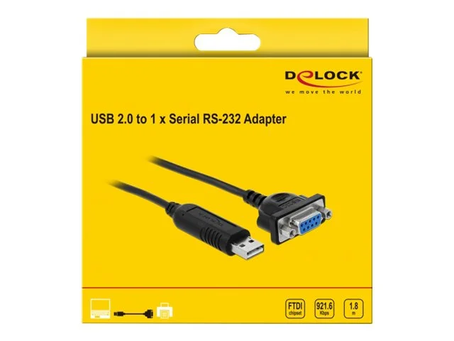 DELOCK Adapter USB2.0 Typ-A zu 1xSeriell