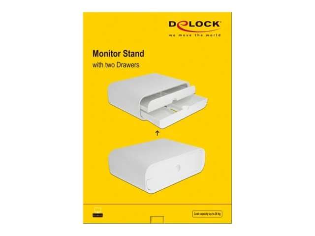 DELOCK Monitorständer m. zwei Schubladen
