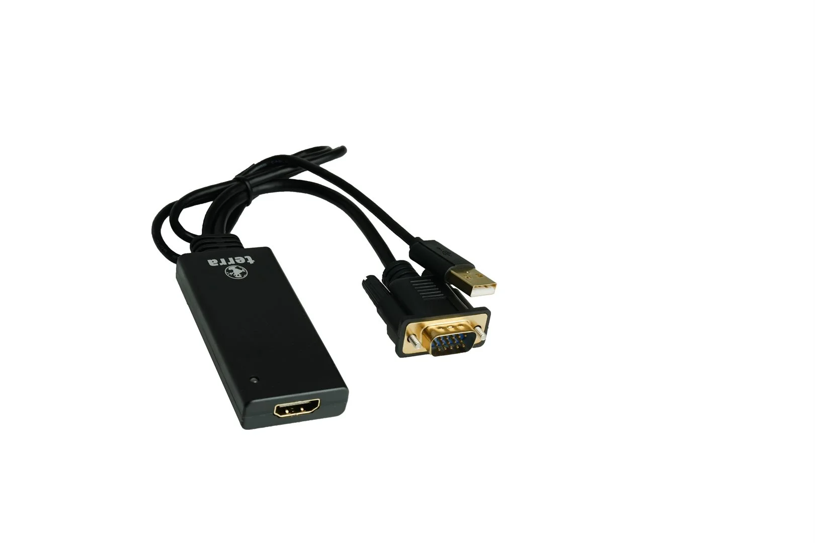 TERRA VGA zu HDMI Adapter mit Audio schwarz/black  USB Typ-A Anschluss