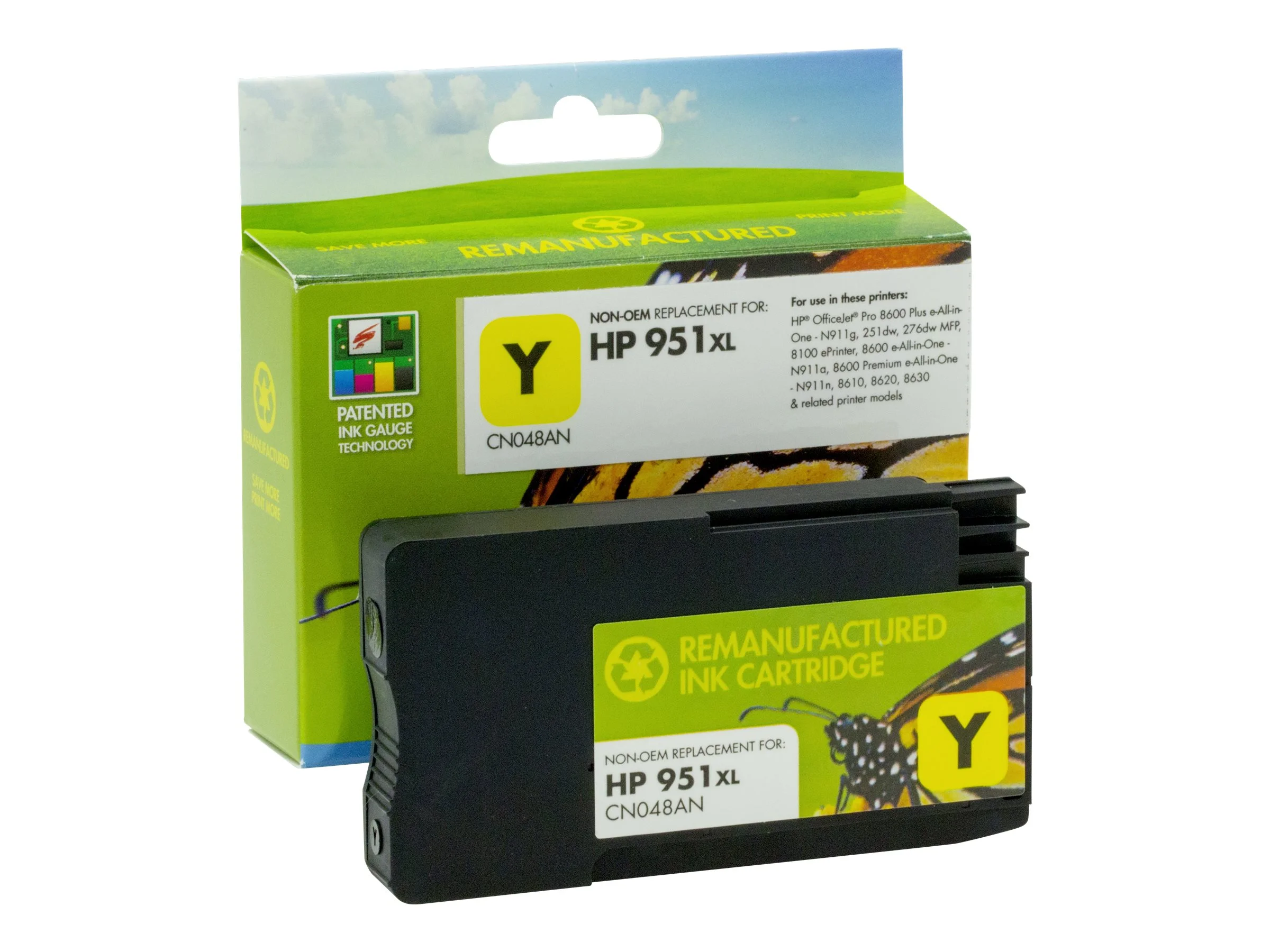 STATIC Ink cartr HP CN047AE ylw reman