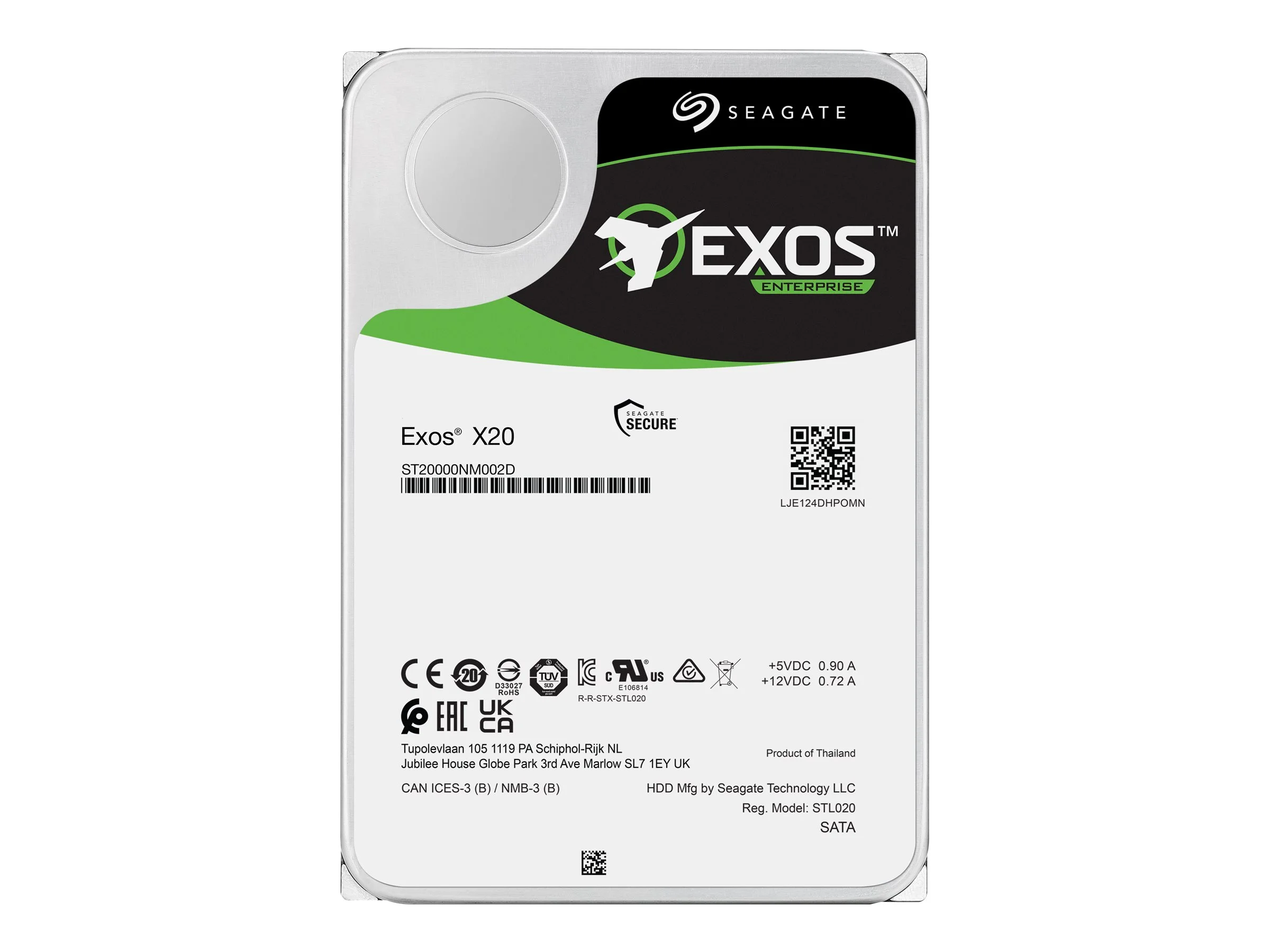 SEAGATE Exos X20 18TB 8,90cm 3,5Zoll