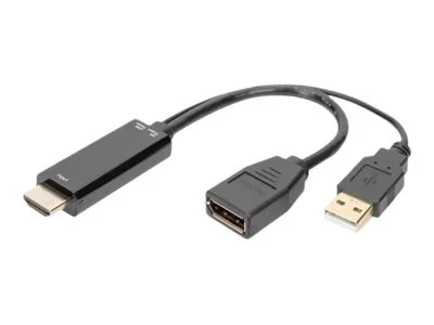 DIGITUS HDMI M to DP F external Power 4K