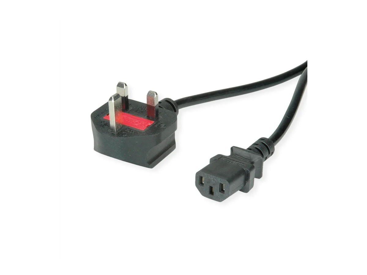 VALUE UK Netzkabel gerade IEC-Buchse 3m