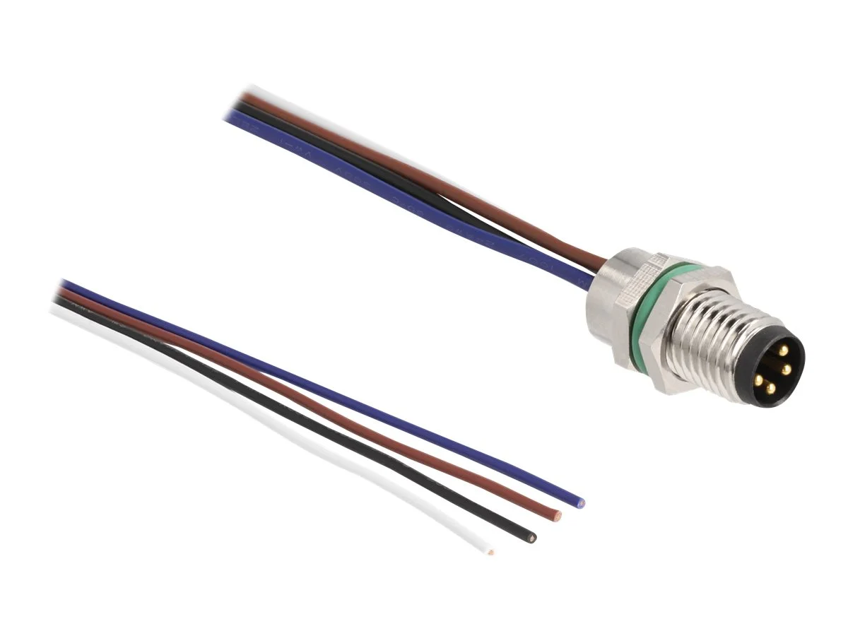 DELOCK M8 4 Pin Stecker fur Panel 0,5m