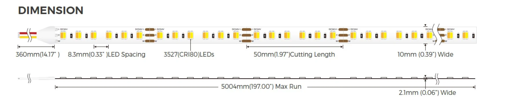 Synergy 21 LED Flex Strip 3528 - 120 DW (CCT) DC24V 48W pro Farbe one chip IP20