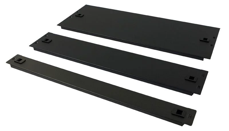 ALLNET 19" zbh. Blindplatte, 1HE, Schwarz, zum Einrasten(Werkzeuglos)