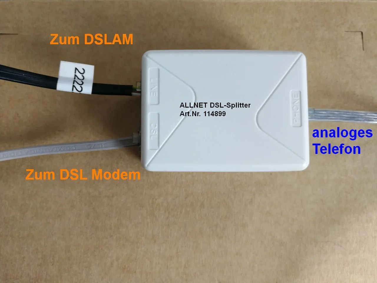 ALLNET VDSL2 Splitter f. ALL-MC115VDSL & ALL-WR0500AC