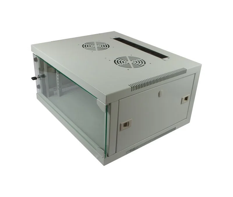 ALLNET 19" Wandgehäuse, 6HE, 1-teilig, T444/B541mm, Lichtgrau, SMQ-Serie,