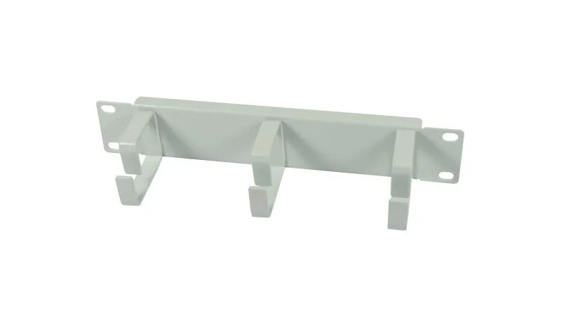 ALLNET 10" zbh. Kabelführungsplatte, 1HE, Metall mit 3 Bügel, Lichtgrau,