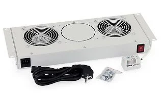 Triton 19" Wandgehäuse, zbh. RBA-6+RUA Serie, Lüftereinheit mit 2x Lüfter, erweiterbar, Lichtgrau,