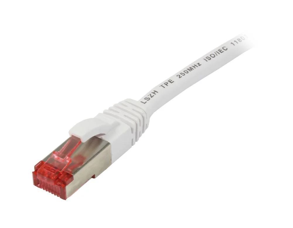 Patchkabel RJ45, CAT6 250Mhz, 3m weiss, S-STP(S/FTP), TPE/LSZH(Superflex), Synergy 21,