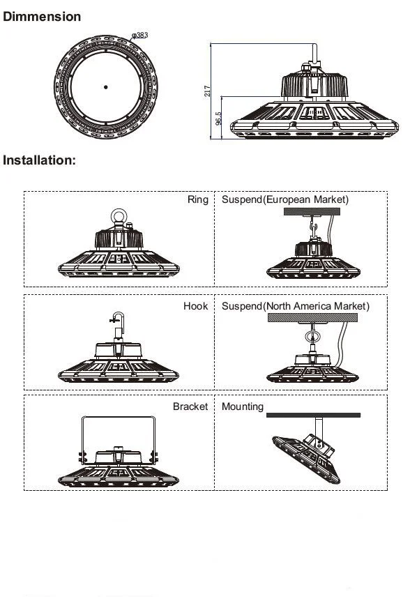 Synergy 21 LED Spot Pendelleuchte UFO 240W für Industrie/Lagerhallen nw 120°