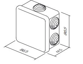 TEM Serie Fontana Abzweigkasten IP44 RN01 GY
