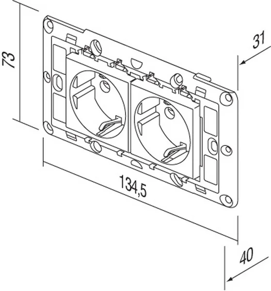 TEM Serie Modul Sets SOCKETS SET 2x Schutzkontakt 2P+E 16A