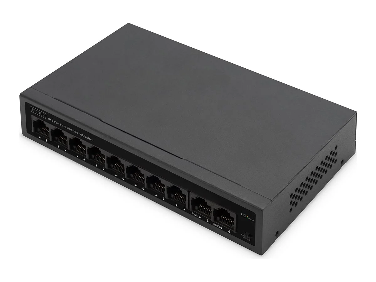DIGITUS 8+2 Port FE PoE Switch