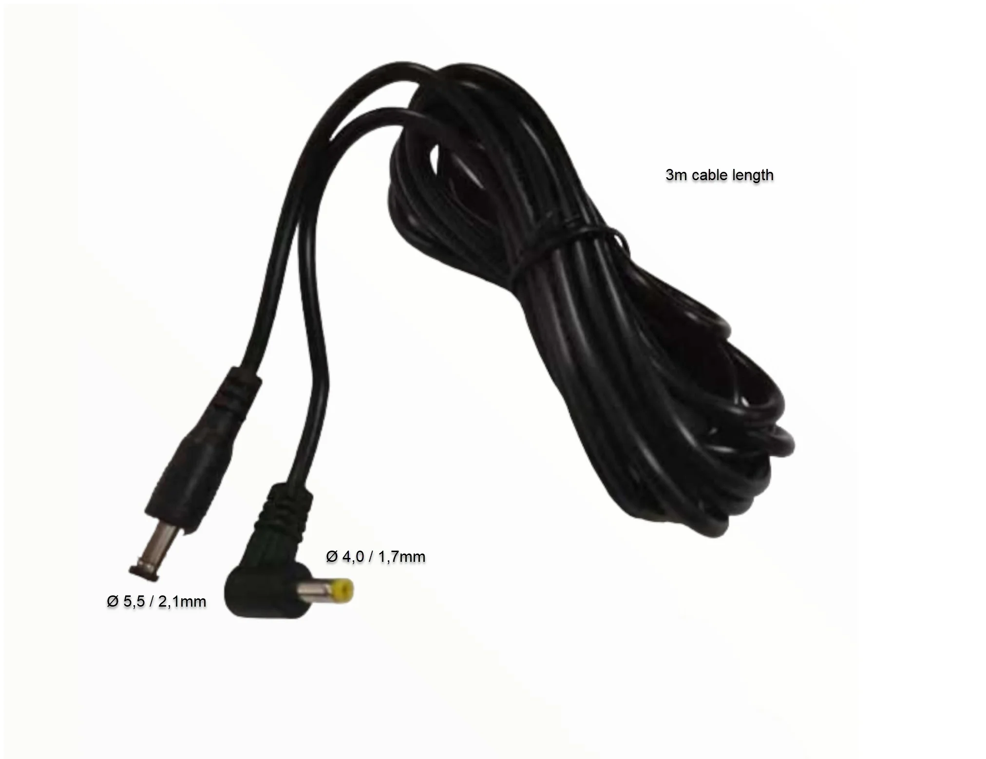 ALLNET Ersatznetzteil zbh. Hohlstecker -> Hohlstecker Adapterkabel Verlängerung 5,5mm x 2,1mm -> 4,0mm x 1,7mm 3m