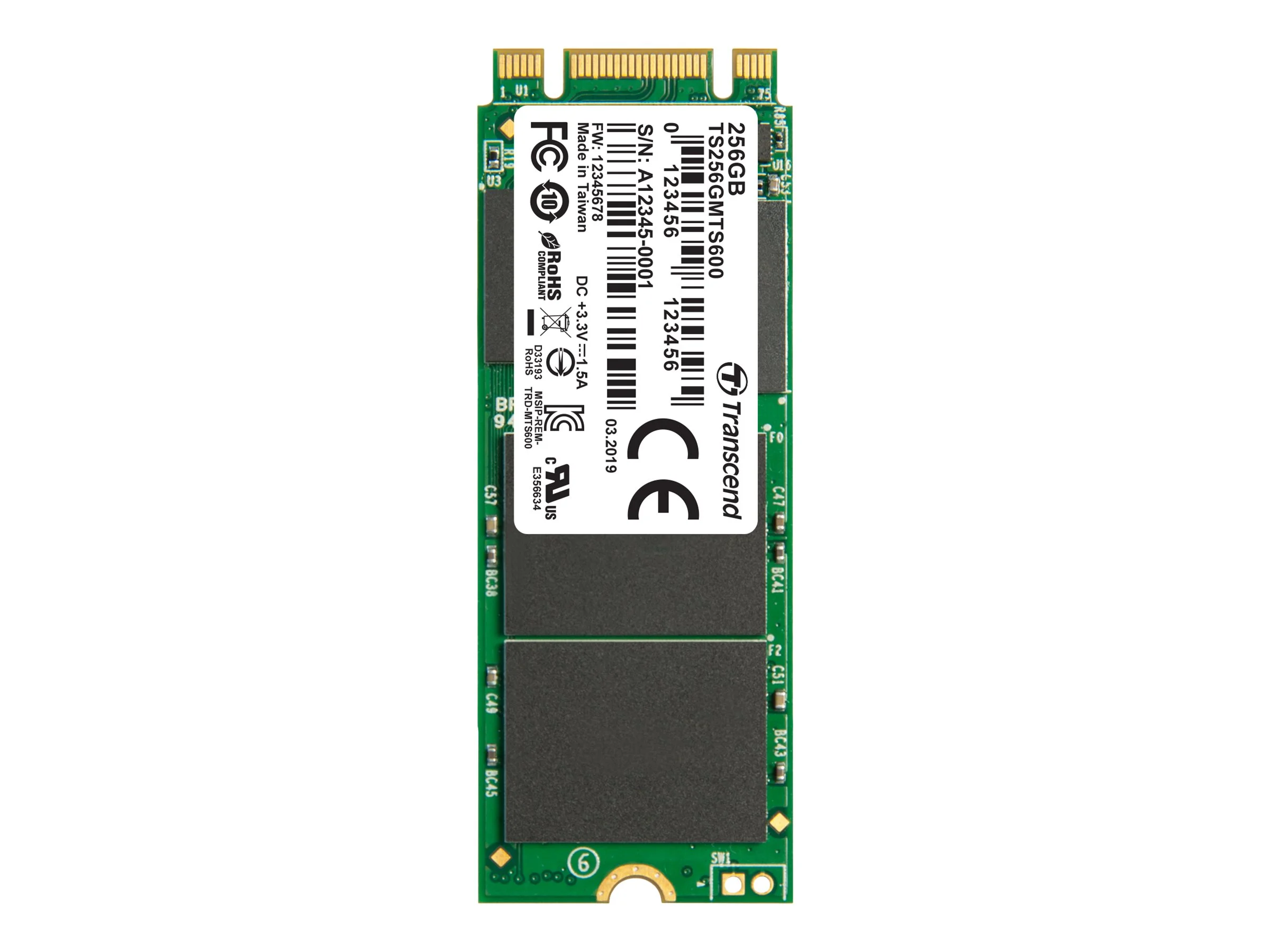 TRANSCEND MTS600 SSD M.2 2260 256GB inte