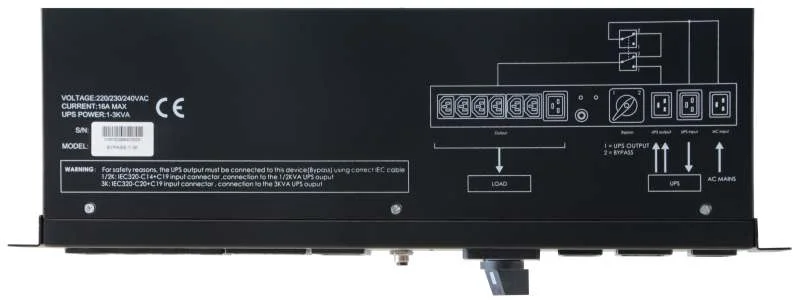 Effekta zbh.Bypass Extern, 3000VA, 1phasig, 16A, 19"/1,5HE,