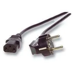 Netzkabel 230V Schutzkontakt CEE7(Stecker)->Kaltgeräte IEC-C13(Buchse), 1,8m, Black, Bulkware,