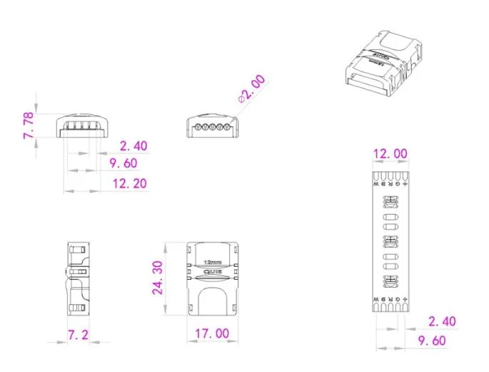 Synergy 21 LED FLEX Strip zub. Easy Connect Strip to Wire 12mm RGB-W