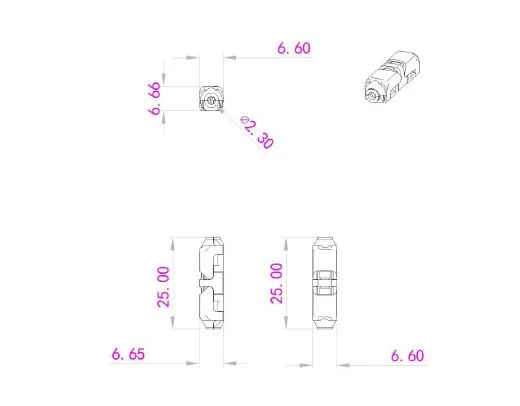 Synergy 21 LED FLEX Strip zub. Easy Connect I shape for 1 line red