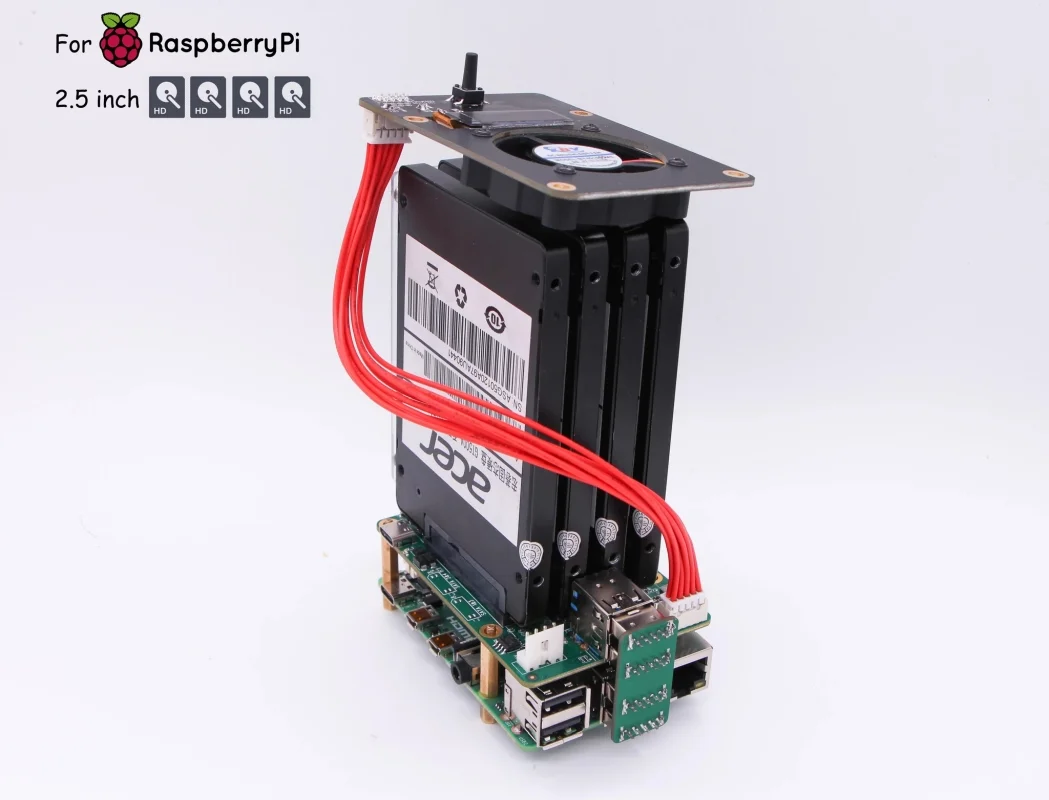Raspberry Rock Pi 4 zbh. SATA NAS HAT Top Board