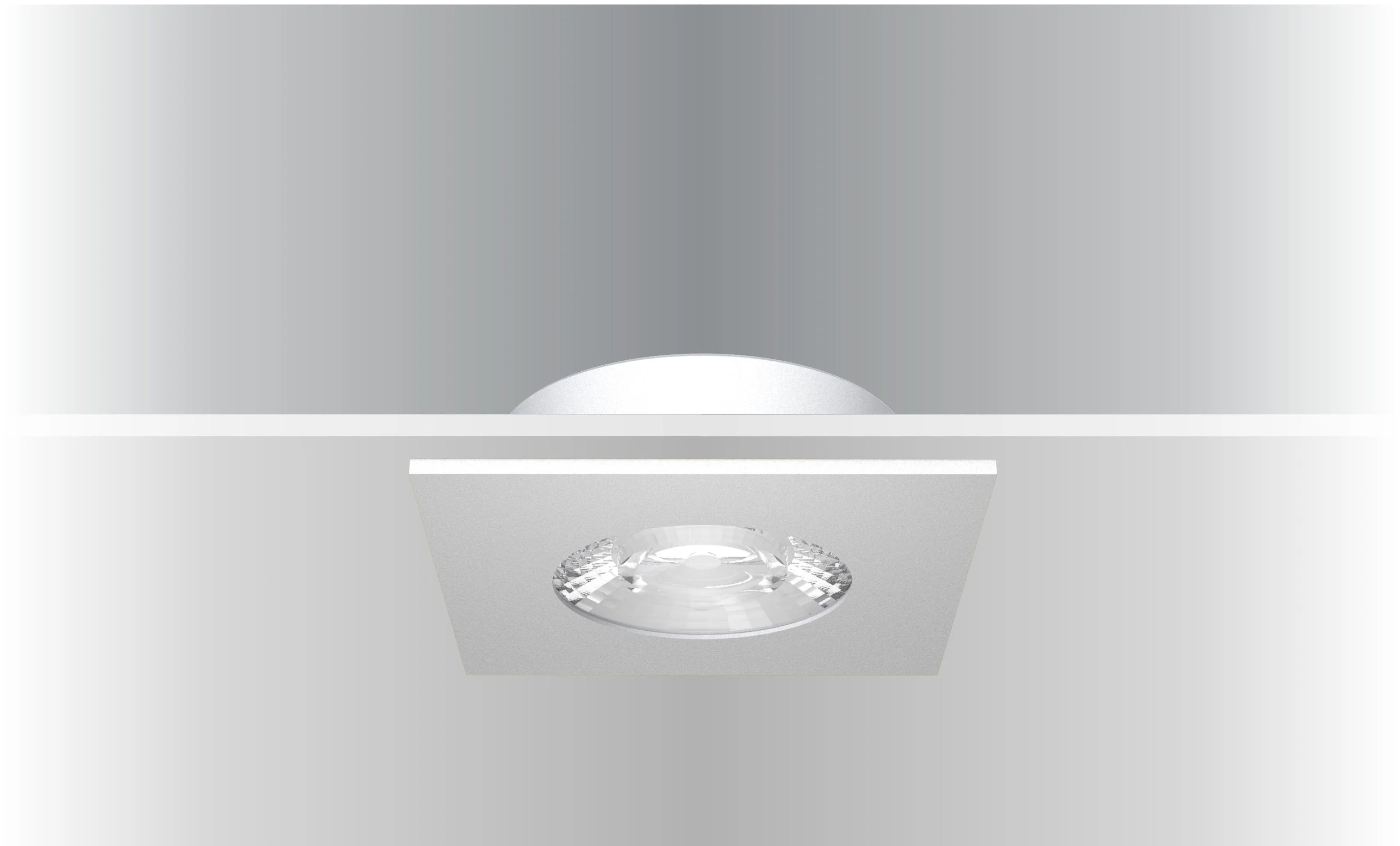 Synergy 21 LED Deckeneinbauspot Helios silber, quadratisch, warmweiß