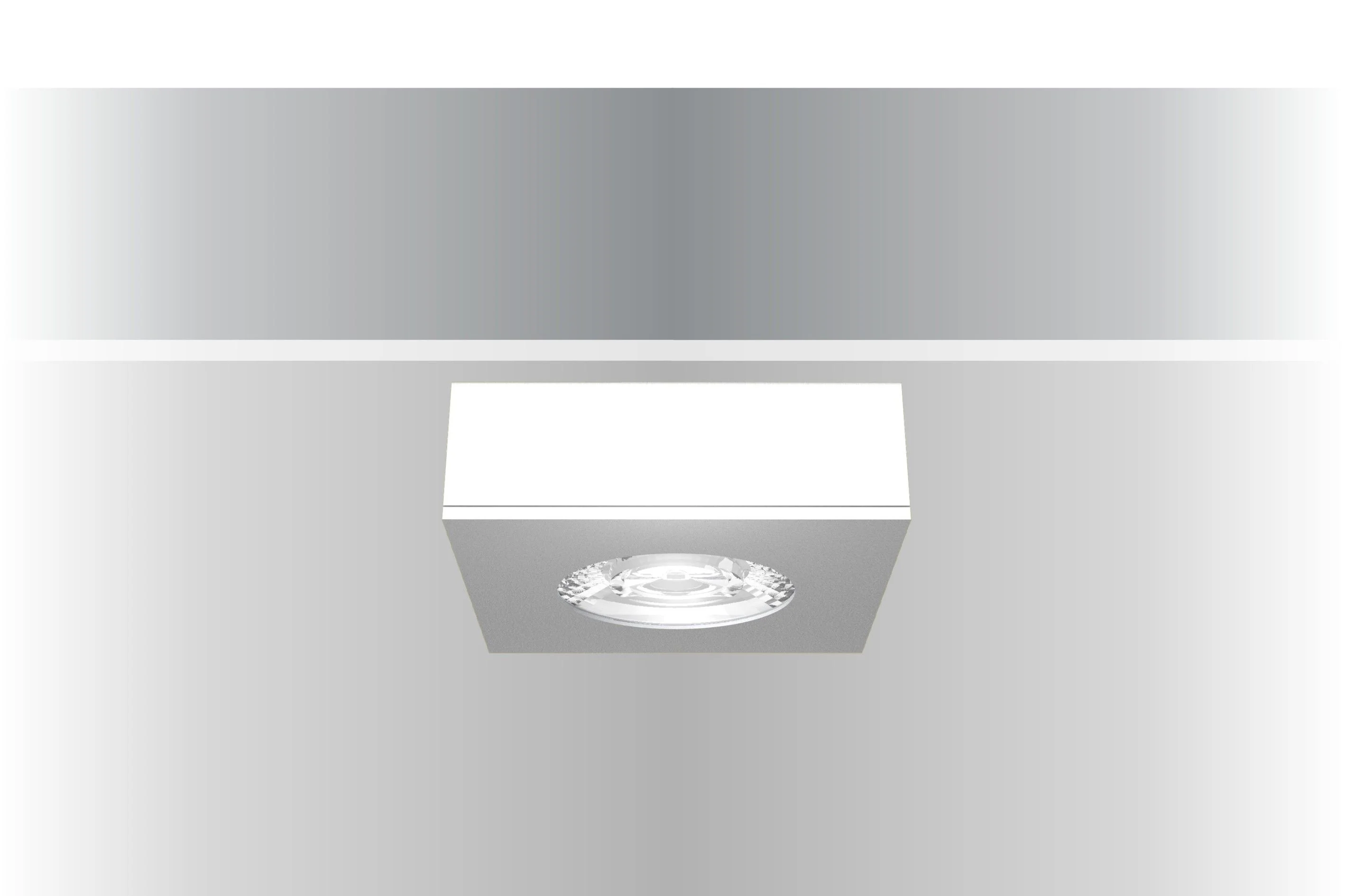 Synergy 21 LED Deckeneinbauspot Helios weiß, quadratisch, Aufputzrahmen