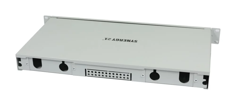 LWL-Patchpanel 24xLC-Duplex-Buchsen, 19", OM3, 50/125u Multimode, Lichtgrau, Synergy 21,