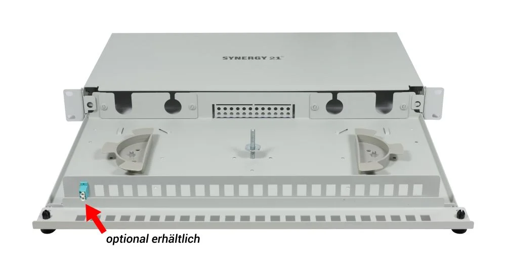 LWL-Patchpanel 24xLC-Duplex-Buchsen, 19", OM5, 50/125u Multimode, Lichtgrau, Synergy 21,