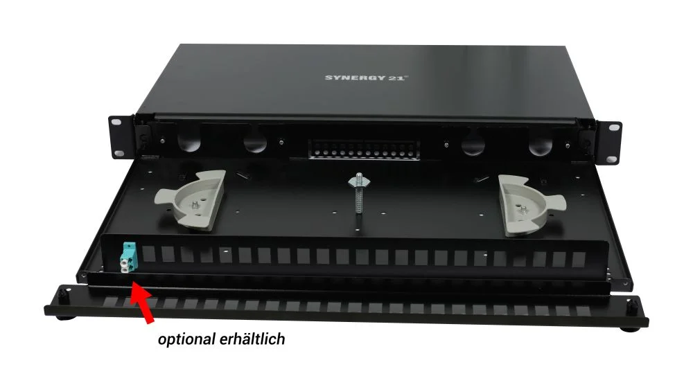 LWL-Patchpanel 18xLC-Duplex-Buchsen, 19", OM5, 50/125u Multimode, Schwarz, Synergy 21,