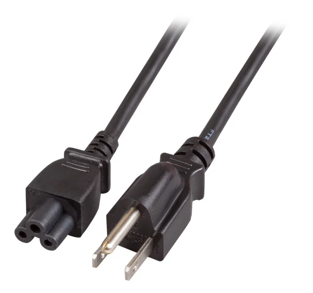 Netzkabel 230V US-Stecker->C5(Buchse), 1,8m, Black, (Kleeblatt, Mickymaus)