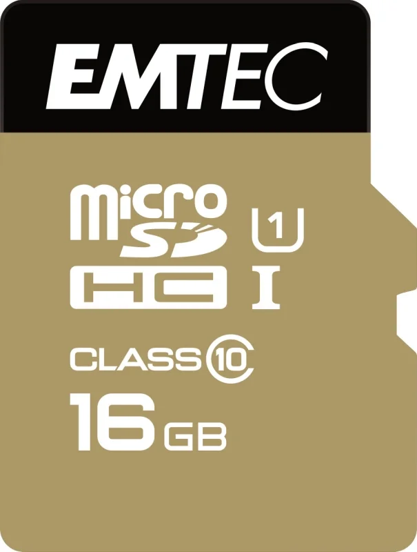 Flash SecureDigitalCard (SD) 16GB *EMTEC* Gold+ microSDHC - Class 10 + Adapter
