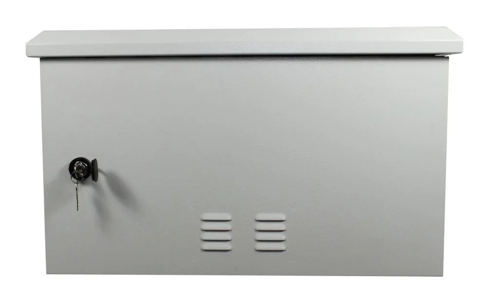 ALLNET 19" Wandgehäuse, 9HE, T488mm, Lichtgrau, IP55, SO-Serie, incl. 2-Fach Lüftereinheit