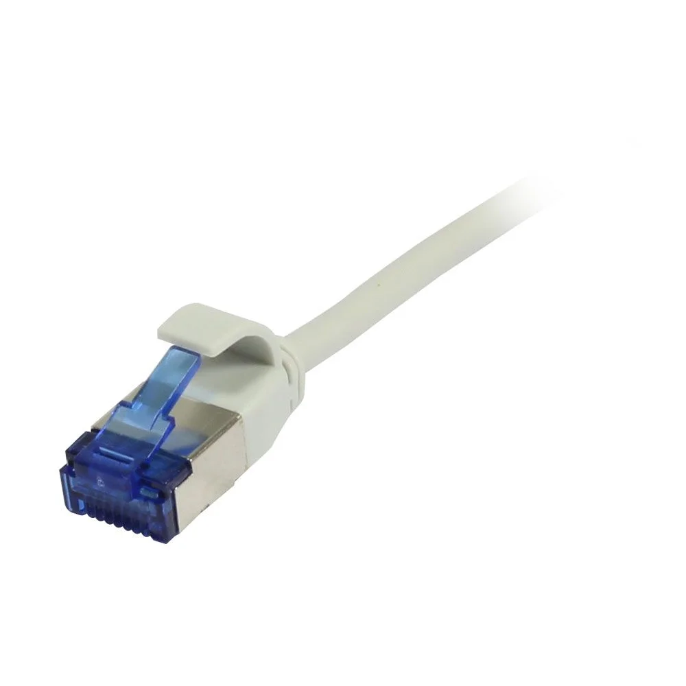 Patchkabel RJ45, CAT6A 500Mhz, 2m, grau, U/FTP, slimline rund d=3,8mm, TPE(Superflex), AWG32, Synergy 21