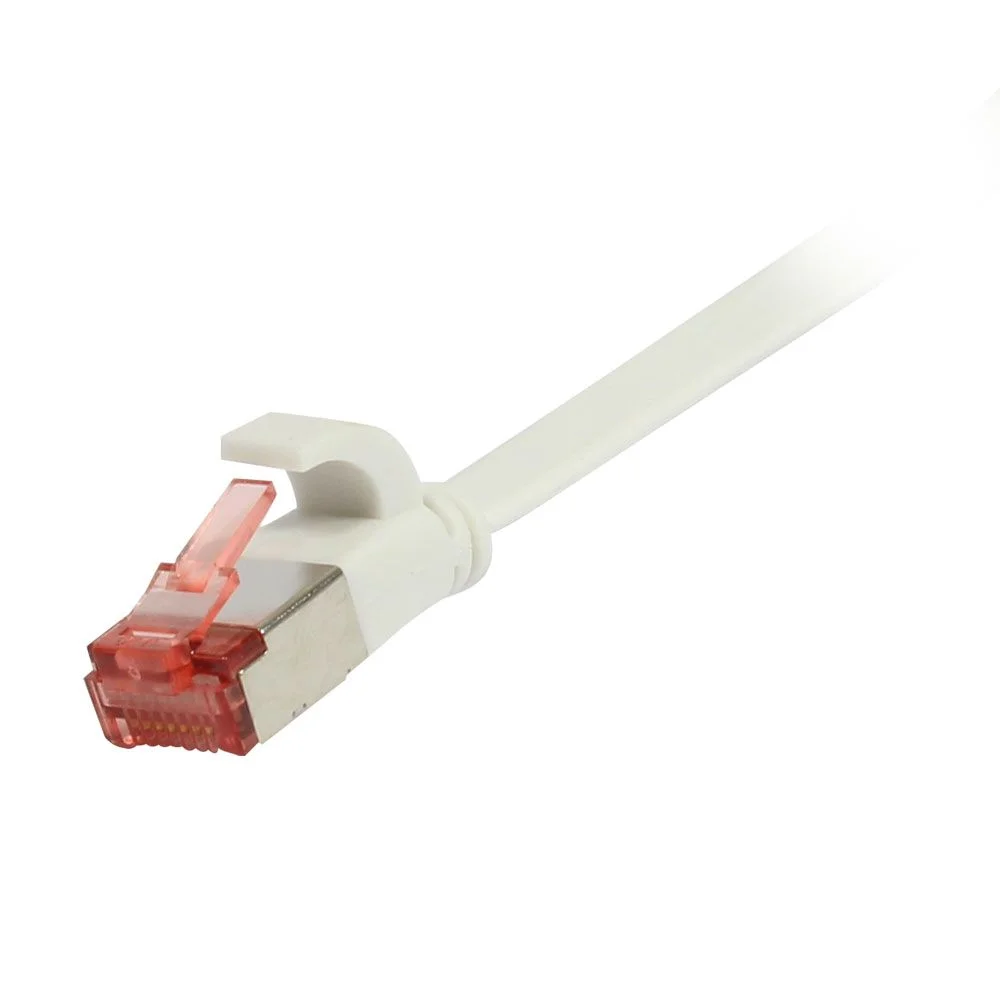 Patchkabel RJ45, CAT6 250Mhz, 1.5m weiss, FTP(U/FTP), TPE(Superflex), Flach, Synergy 21,