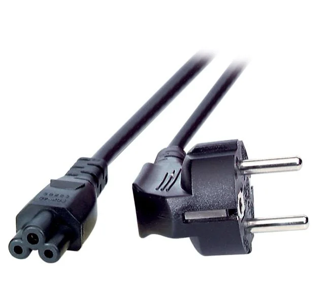 Netzkabel 230V Schutzkontakt CEE7(Stecker)->C5(Buchse), 3m, Black, (Kleeblatt, Mickymaus)