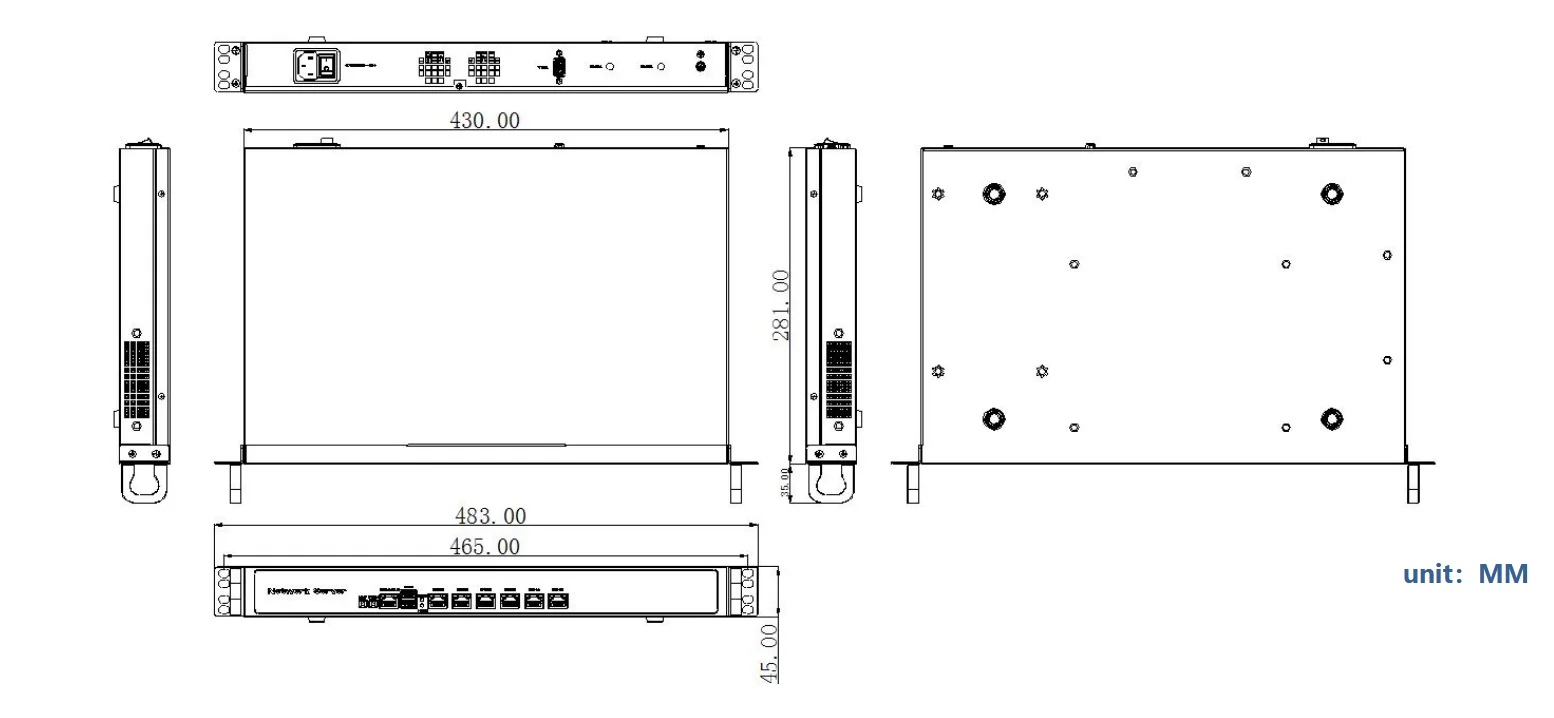 ALLNET Network Appliance/Server 19" NS6001 Celeron 3855U 1HU - Barebone