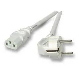 Netzkabel 230V Schutzkontakt CEE7(Stecker)->Kaltgeräte IEC-C13(Buchse), 5m, Grau