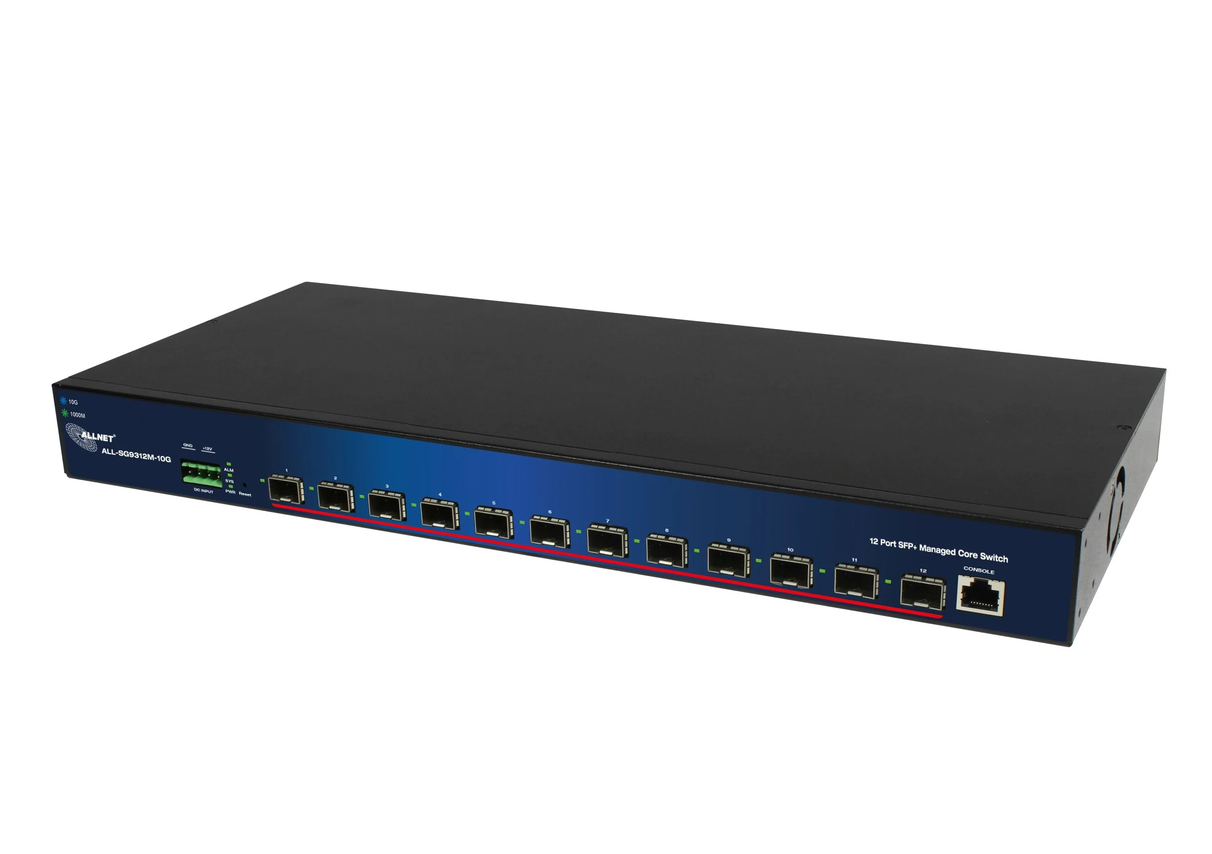 ALLNET Switch smart managed Layer2 12 Port • 12x SFP+ 10GbE • 19" • ALL-SG9312M-10G • Core-Switch • Redundant Power Option