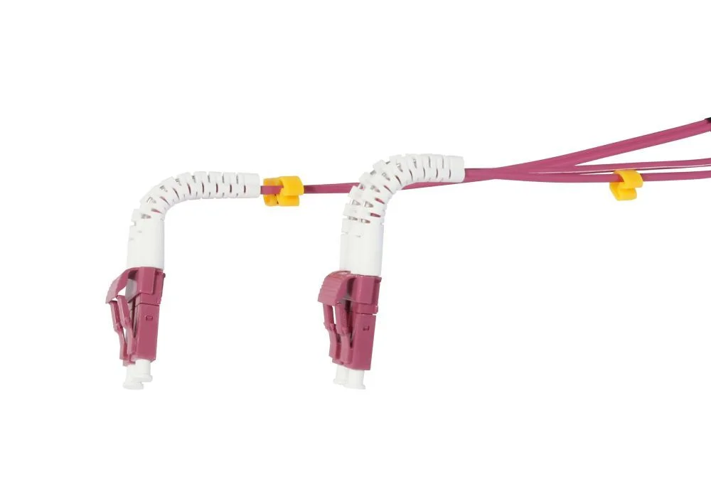 LWL-2-Faser-Patchk. 15mtr.LC-LC, 50/125um, OM4, AD=2mm, flexible Knickschutztülle, Synergy 21