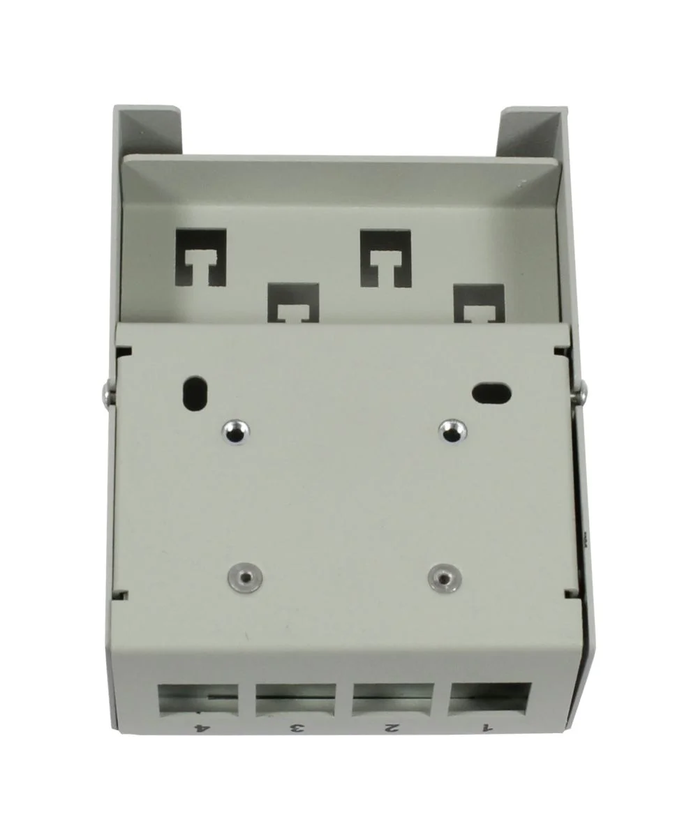 Patch Panel 4xTP-TP(Kupplung), CAT6A, incl.Keystone Slim-line, Aufputz Metall, Lichtgrau, Synergy 21,