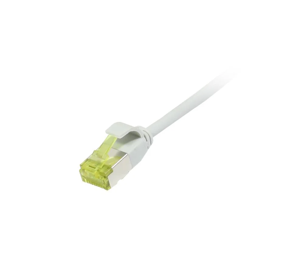 Patchkabel RJ45, CAT6A 500Mhz, 5m, grau, U/FTP, slimline rund d=3,8mm, TPE/LSZH(Superflex), AWG32, mit CAT7 Rohkabel, Synergy 21