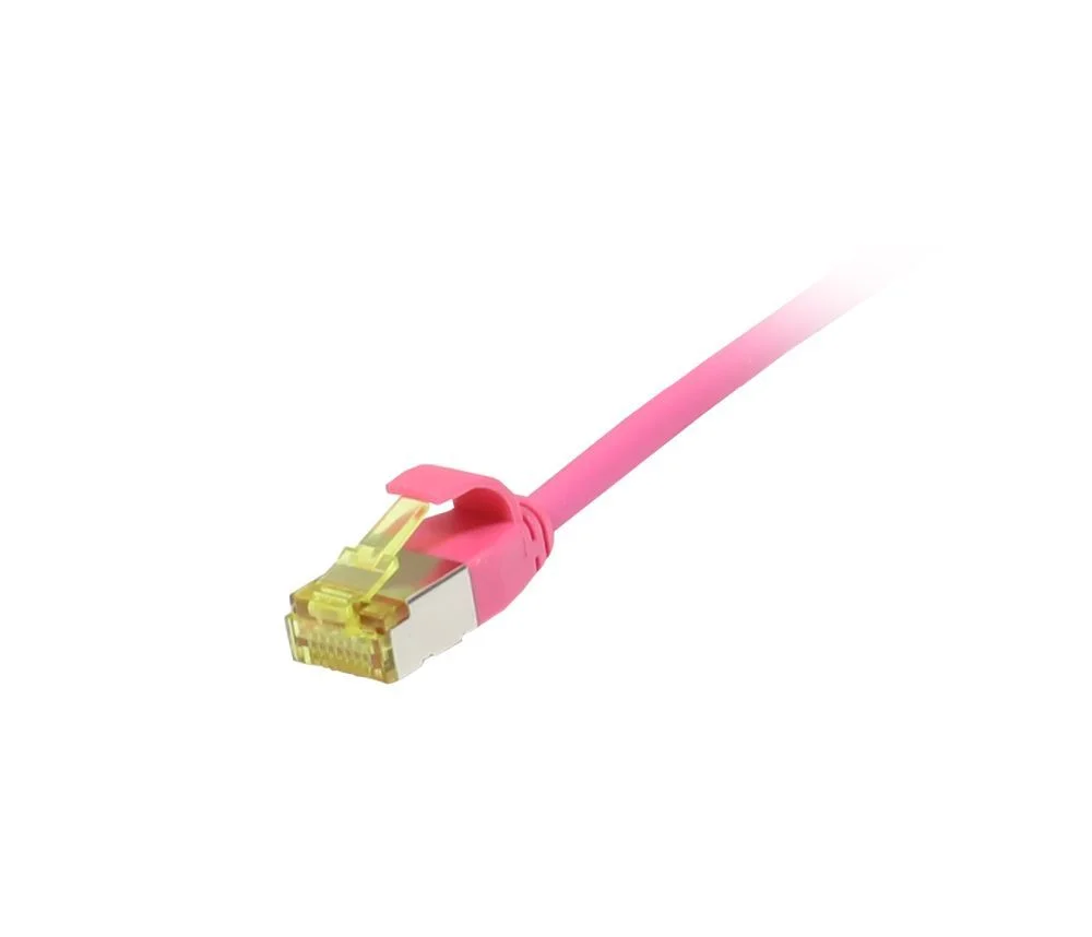 Patchkabel RJ45, CAT6A 500Mhz, 1.5m, magenta, U/FTP, slimline rund d=3,8mm, TPE/LSZH(Superflex), AWG32, mit CAT7 Rohkabel, Synergy 21